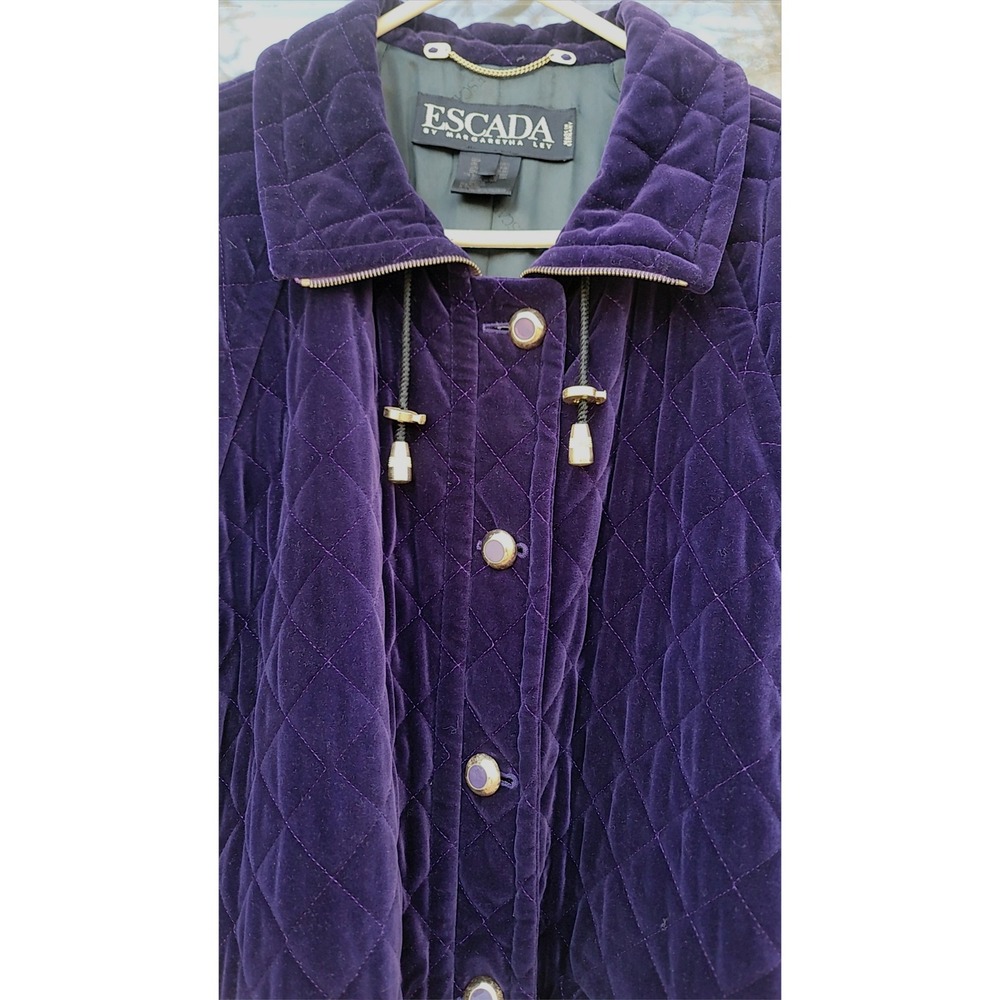Escada by Margaretha Ley Purple‎ Velvet Quilted Jacket